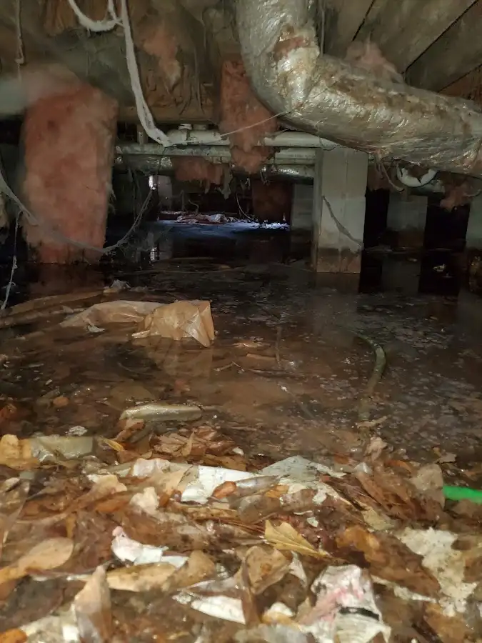 Crawl space flood assessment for Commercial Water Damage Restoration in Moyock