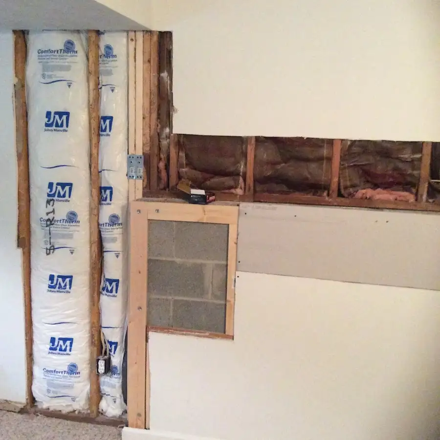 Wall insulation replacement during Structural Drying in Moyock